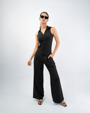 Asymmetrical Pleated Trousers