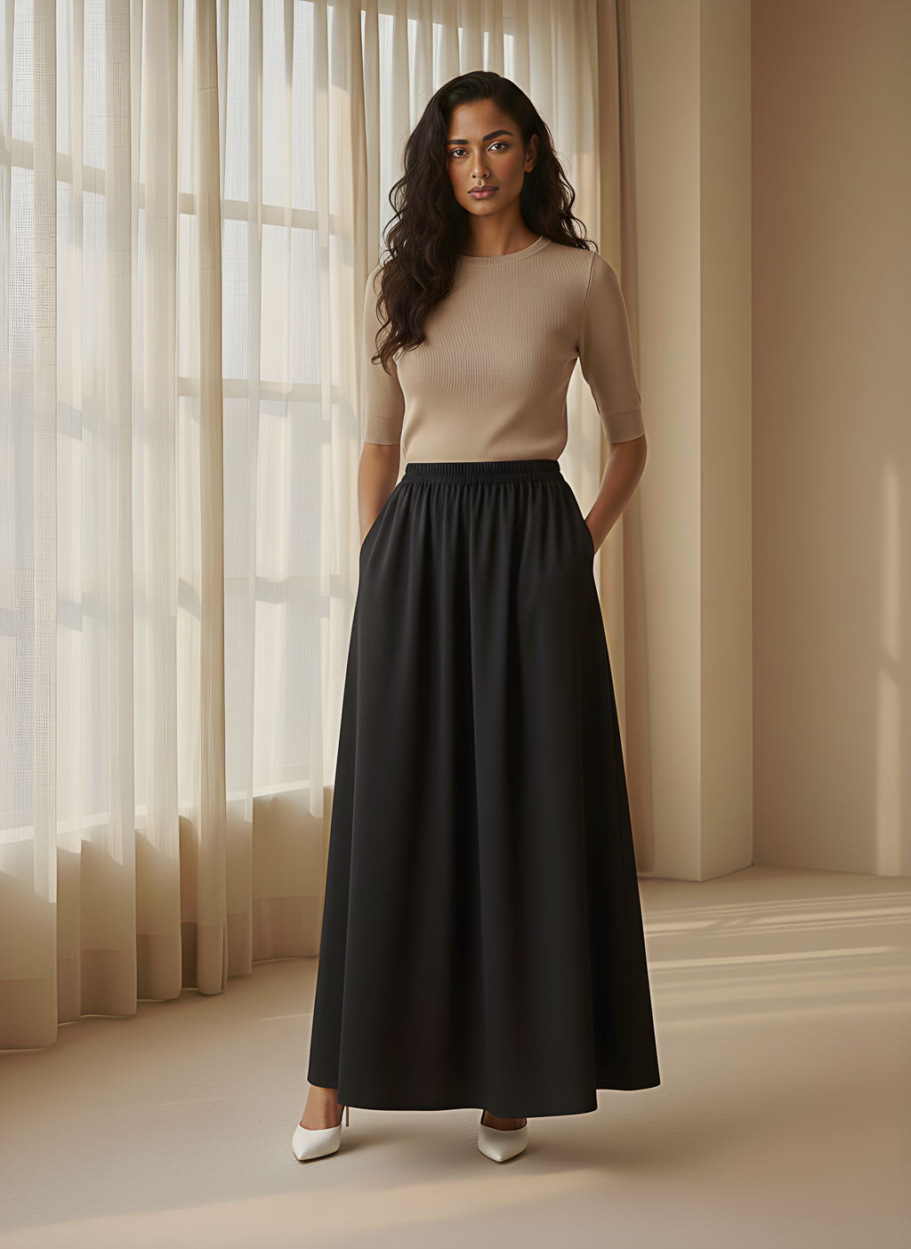 Flared Maxi Skirt
