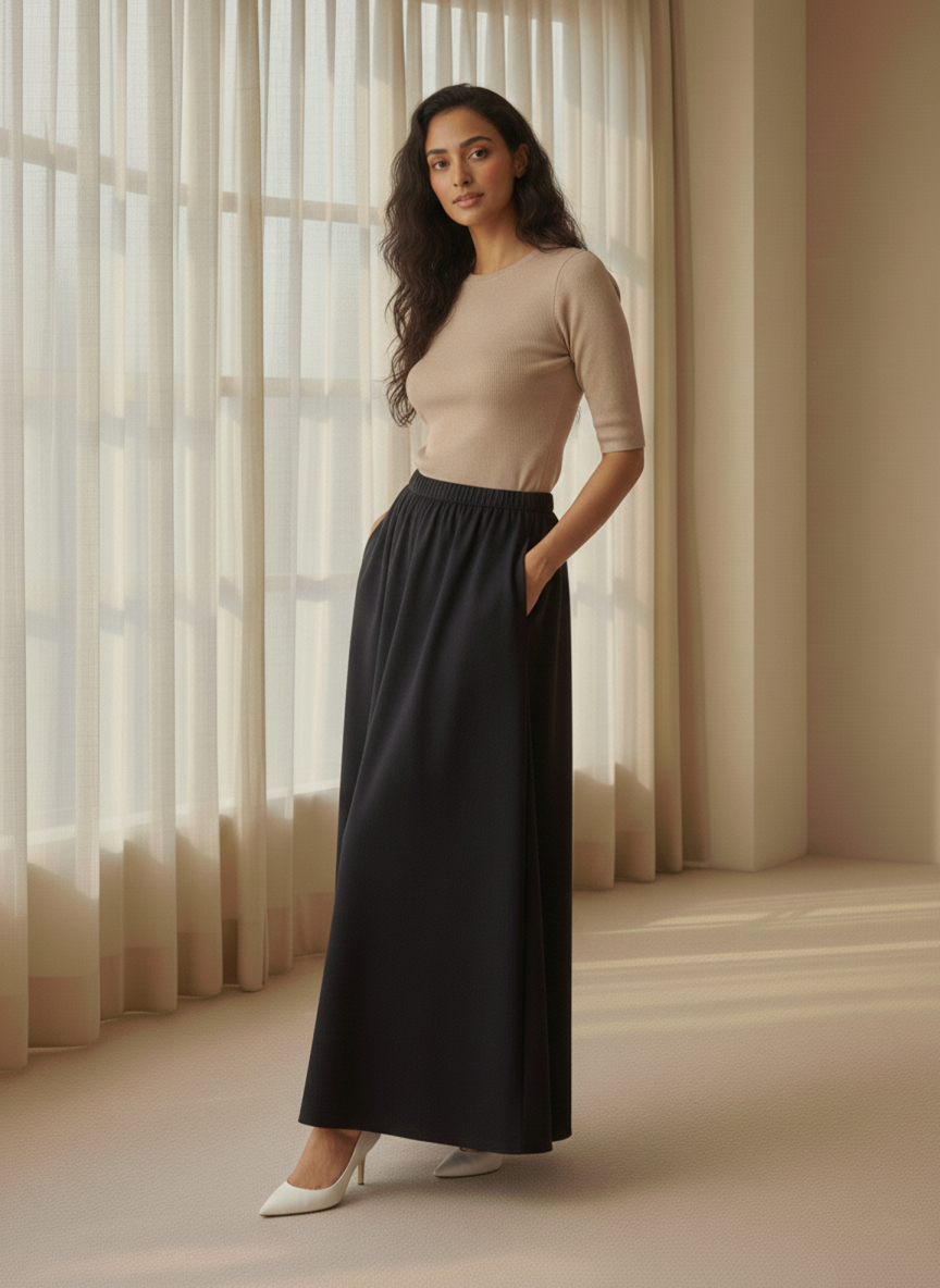 Flared Maxi Skirt