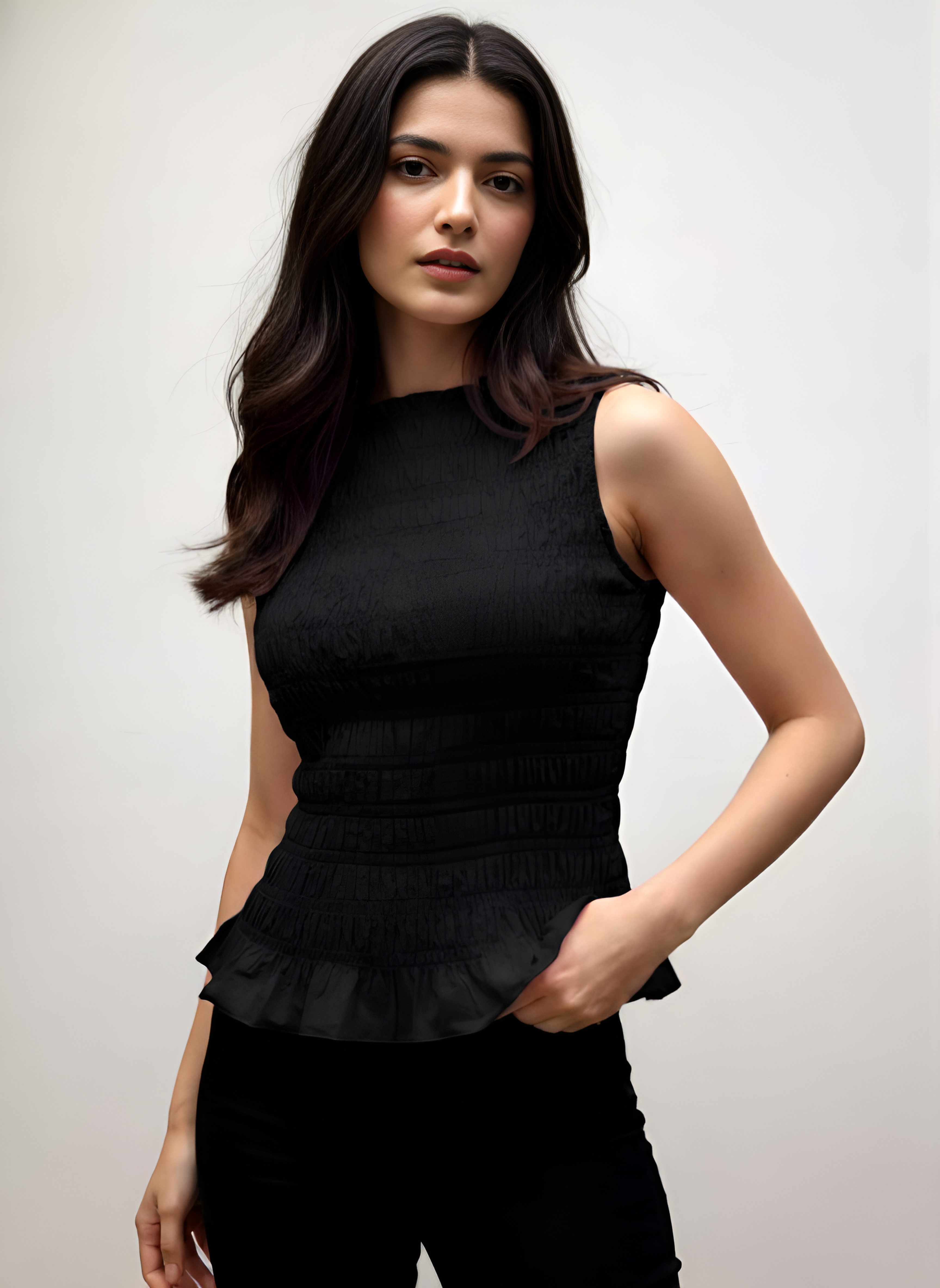 Smocked Peplum Top | Sleeveless