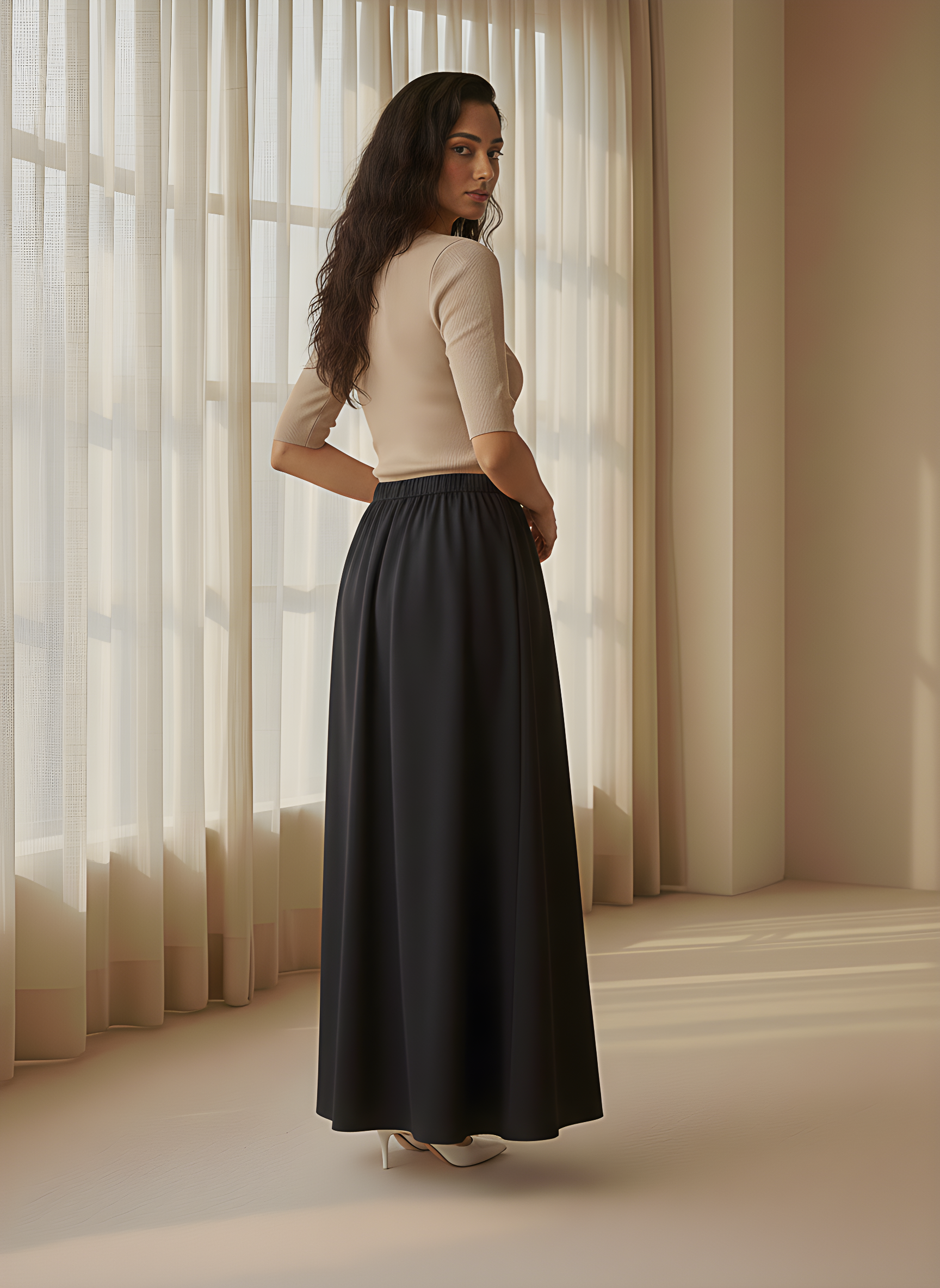 Flared Maxi Skirt