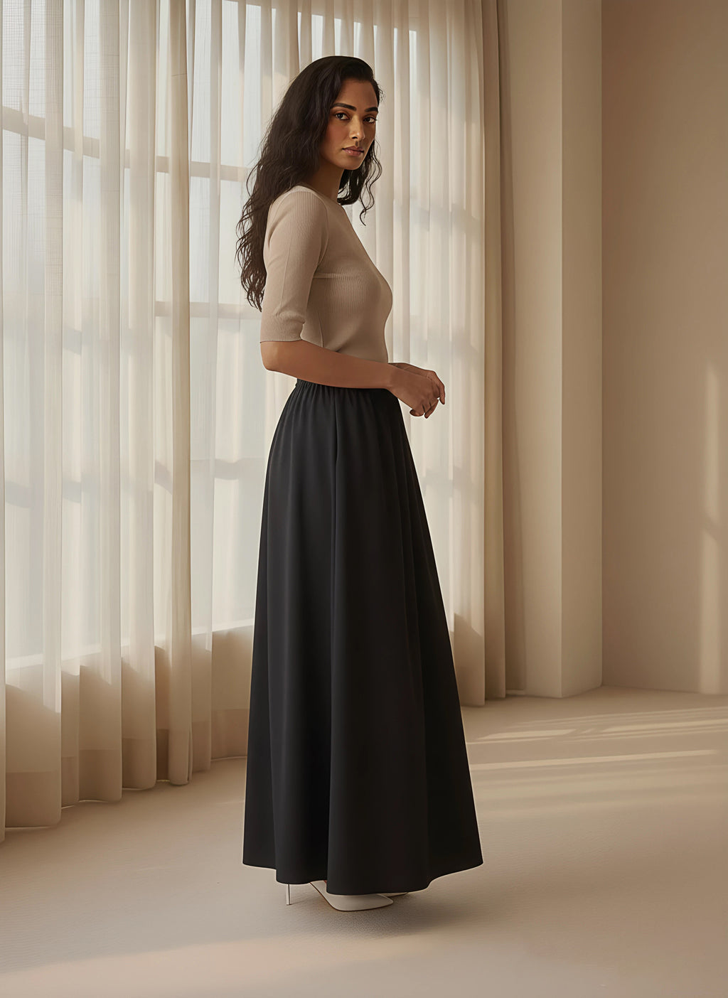 Flared Maxi Skirt