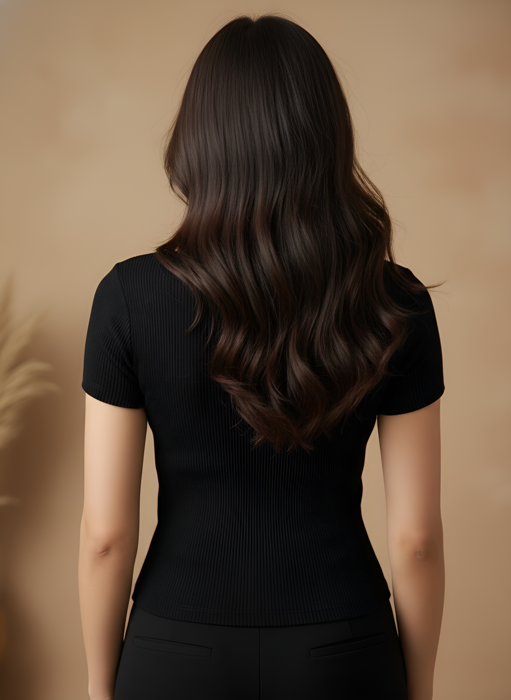 Black Square Neck Cap Sleeve Top