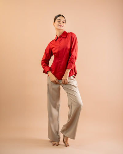 Asymmetrical Pleated Trousers