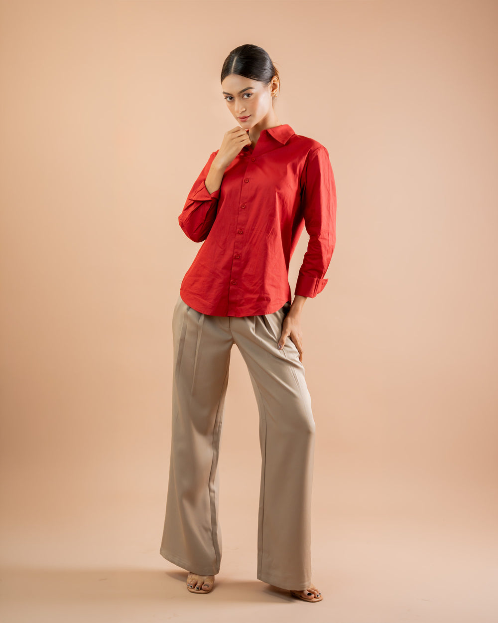 Asymmetrical Pleated Trousers