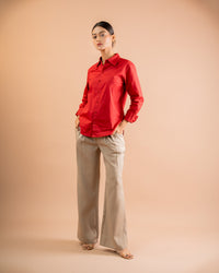 Asymmetrical Pleated Trousers