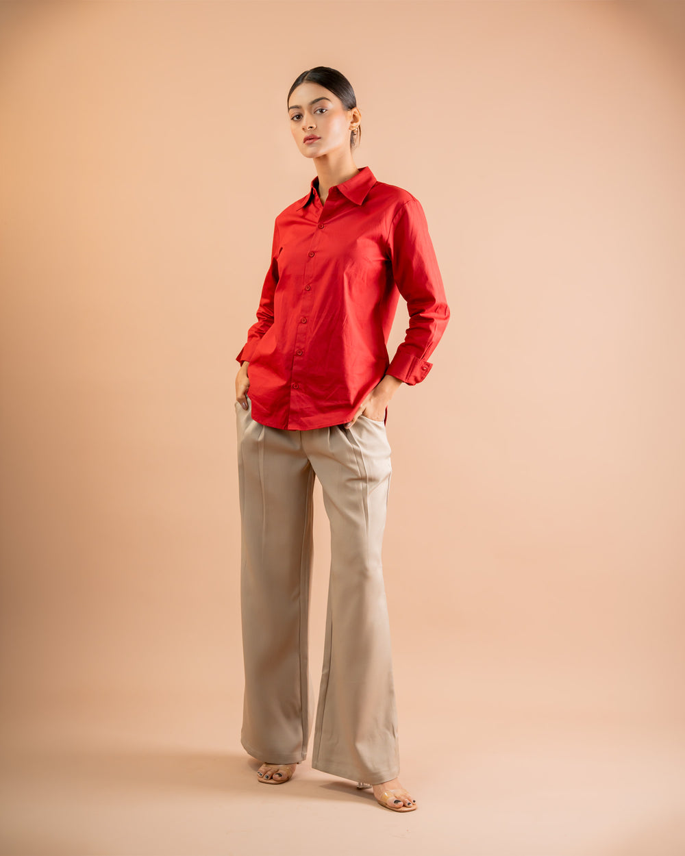 Asymmetrical Pleated Trousers