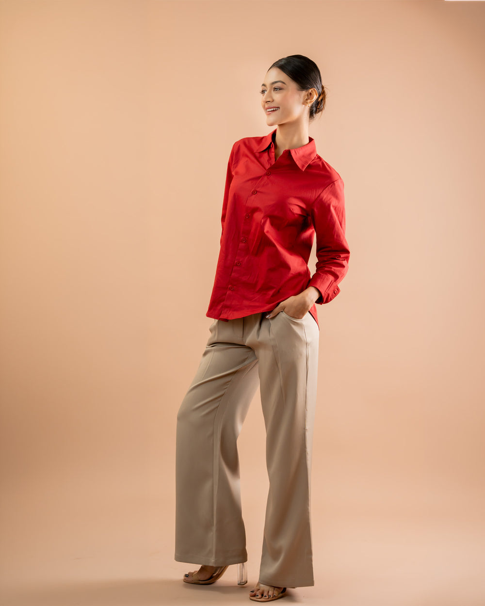 Asymmetrical Pleated Trousers