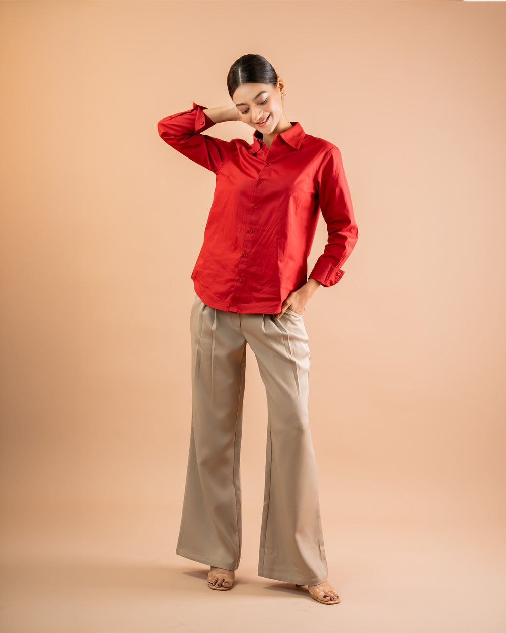 Asymmetrical Pleated Trousers