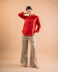 Asymmetrical Pleated Trousers