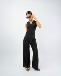 Asymmetrical Pleated Trousers