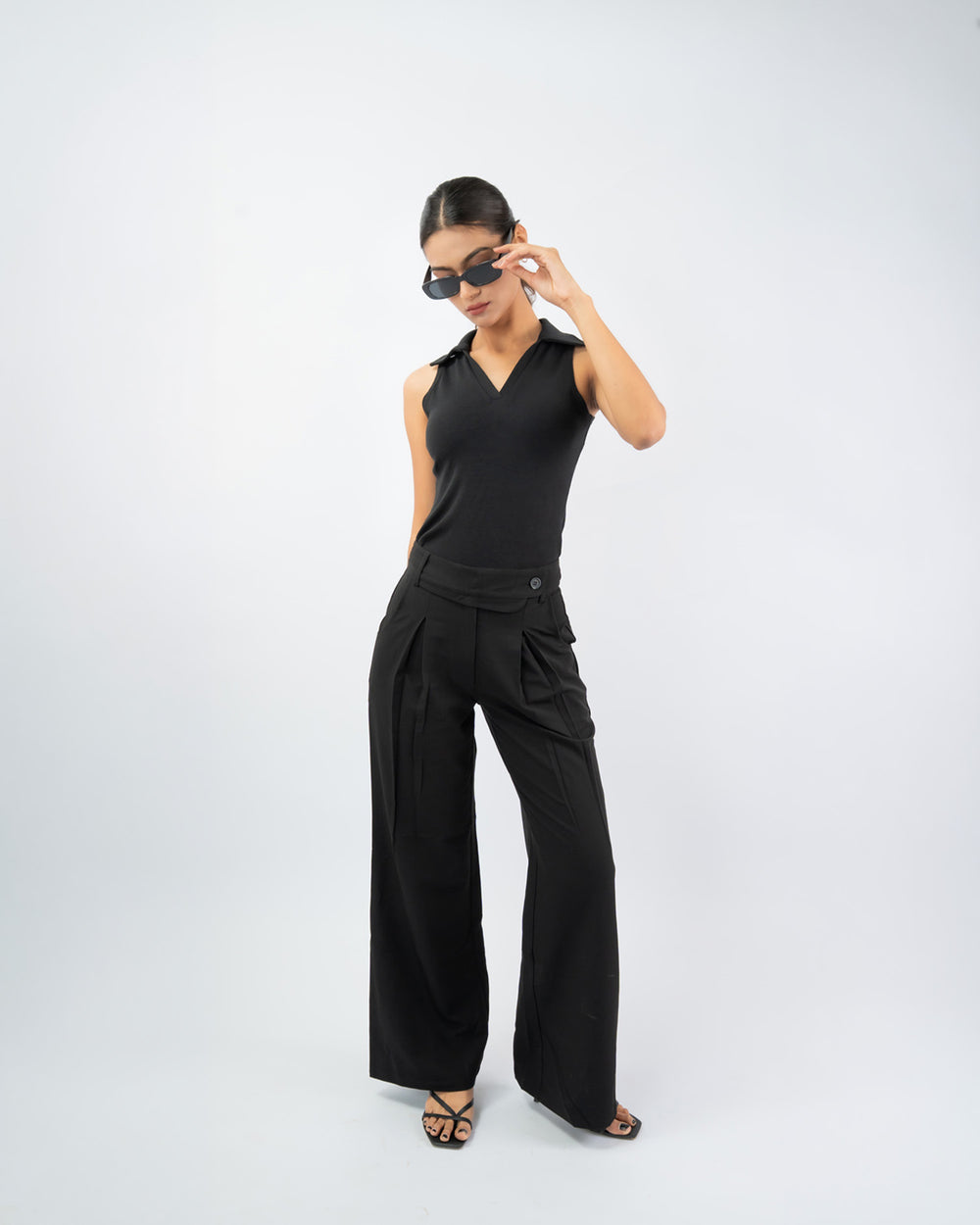 Asymmetrical Pleated Trousers