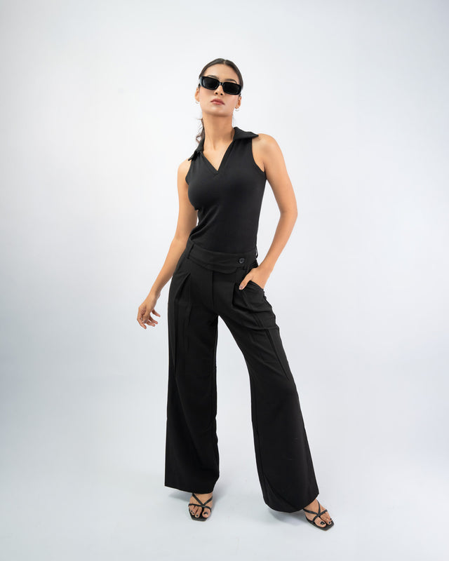 Asymmetrical Pleated Trousers