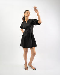 Relaxed Fit Balloon Sleeve Short Dress