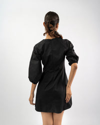 Relaxed Fit Balloon Sleeve Short Dress