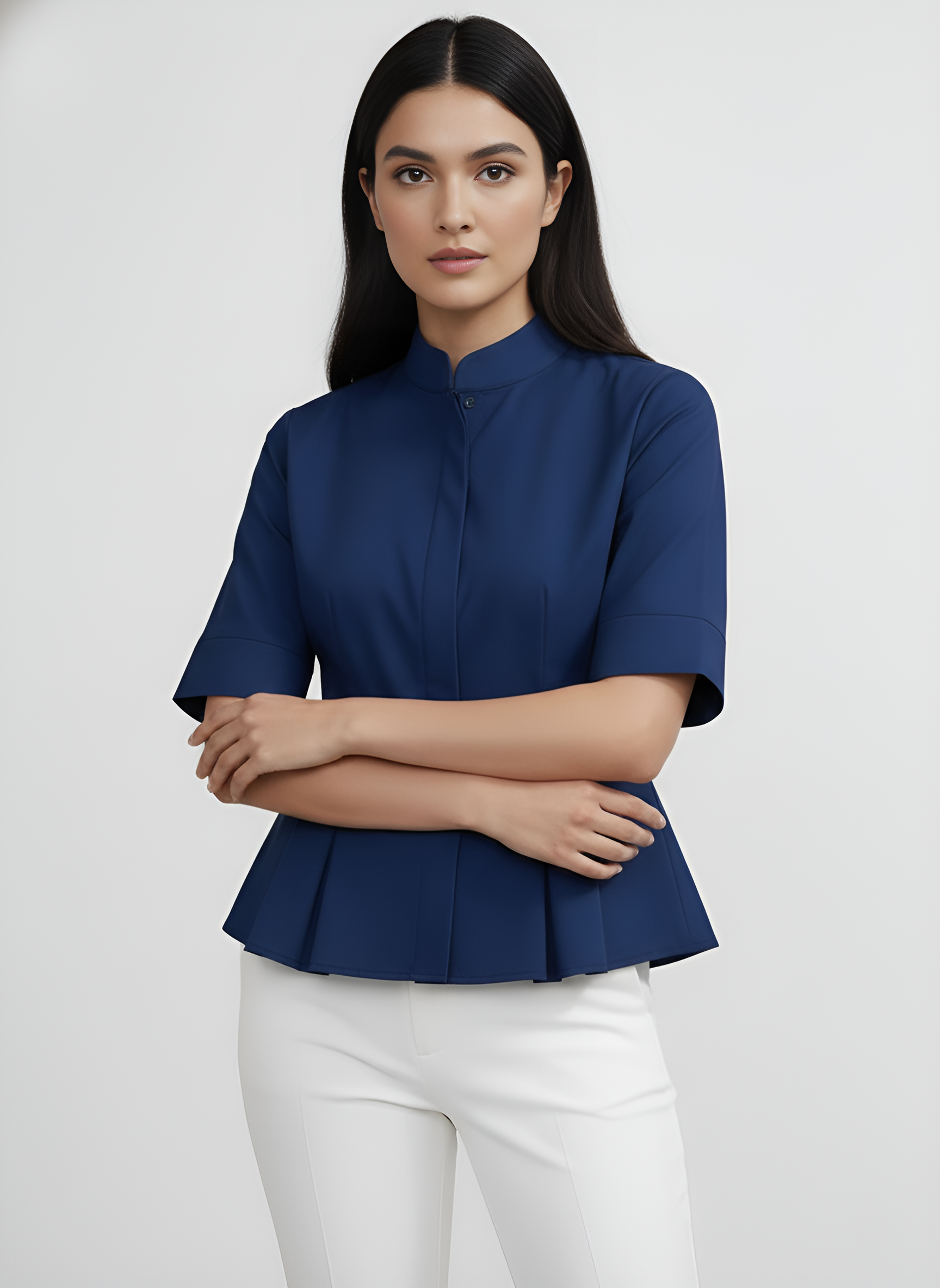 Pleated Short Sleeve Shirt