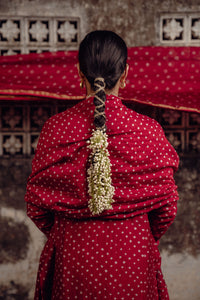 Chanderi silk bandhej Red dupatta
