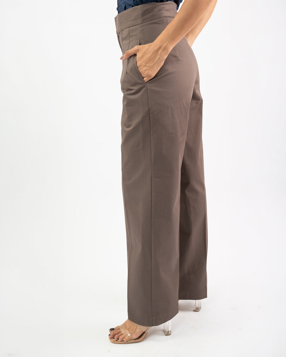 High-Waisted Straight-Leg Trousers