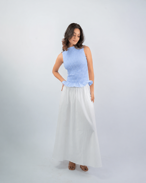 Smocked Peplum & Maxi Skirt Co-ord Set