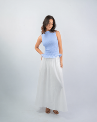 Smocked Peplum & Maxi Skirt Co-ord Set