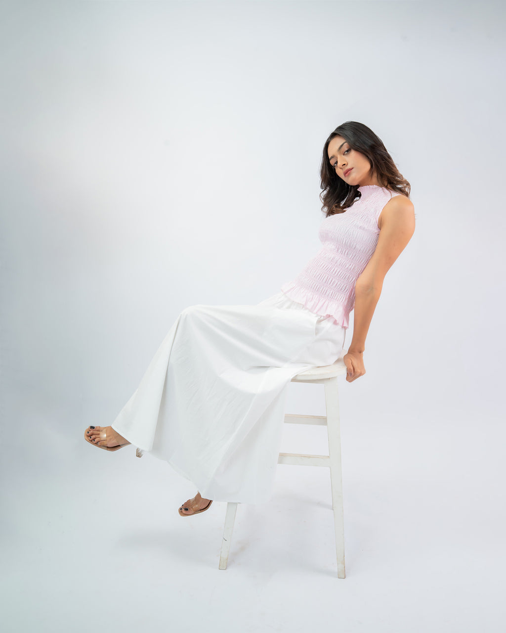 Smocked Peplum & Maxi Skirt Co-ord Set