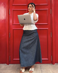 A-Line Maxi Skirt | Cotton Denim