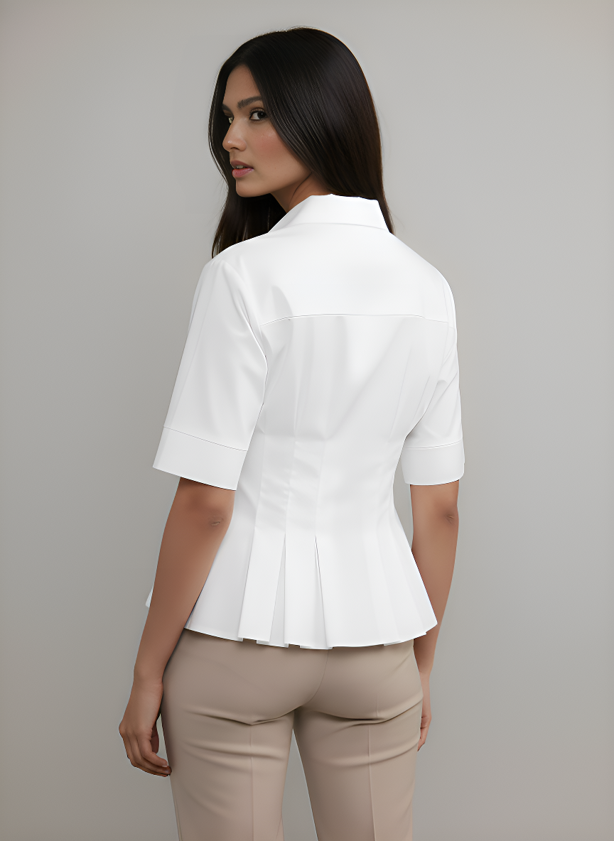 Pleated Short Sleeve Shirt