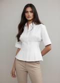 Pleated Short Sleeve Shirt