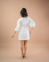 Relaxed Fit Balloon Sleeve Short Dress