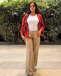 Asymmetrical Pleated Trousers