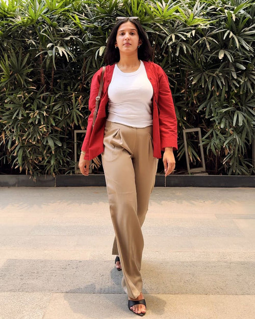 Asymmetrical Pleated Trousers