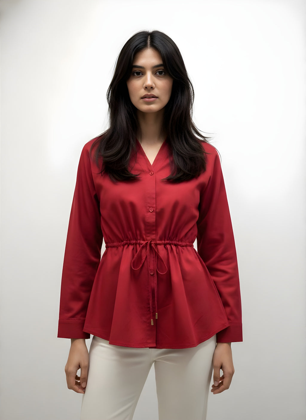 Women’s Waist-Tie Shirt Top